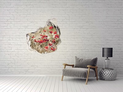 Vinilo decorativo boquete pared irregular Un paraíso floral entre el hormigón