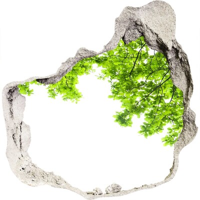 Pegatina efecto 3d pared rota decorativa Un oasis verde detrás del muro