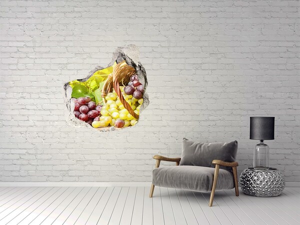Vinilo decorativo boquete pared irregular Fruta en la cesta