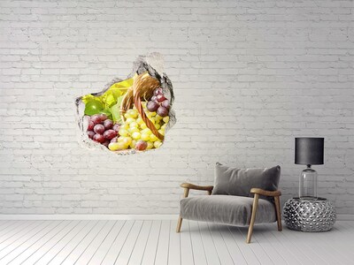 Vinilo decorativo boquete pared irregular Fruta en la cesta