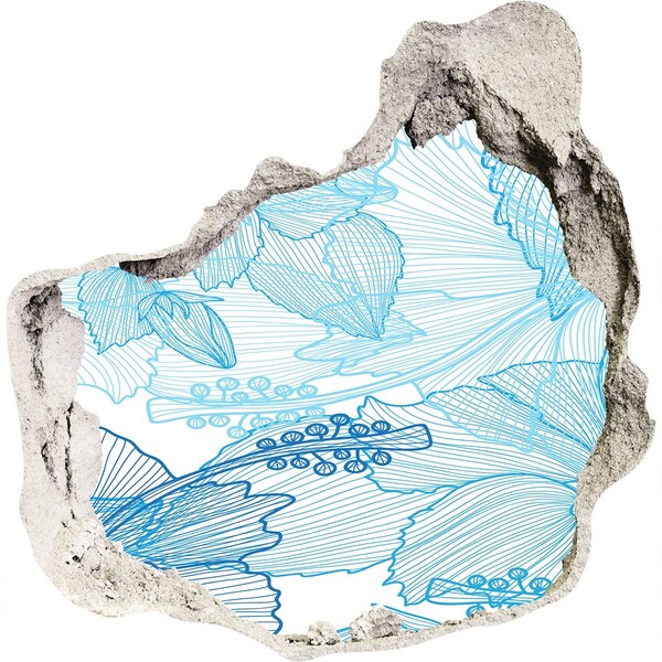 Pegatina pared rota trampantojo decorativo El mundo submarino en azul