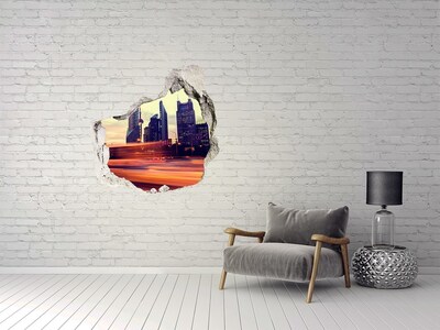 Vinilo decorativo boquete pared irregular Paisaje moderno de Shanghái