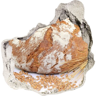 Naklejka 3D dziura okleina Chleb z ziarnami w dziurze w ścianie