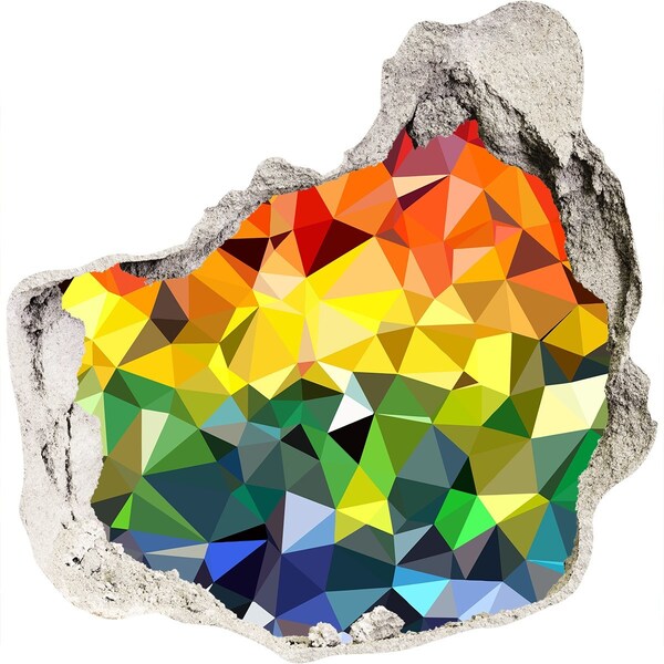 Pegatina efecto 3d pared rota decorativa Agujero colorido en la pared