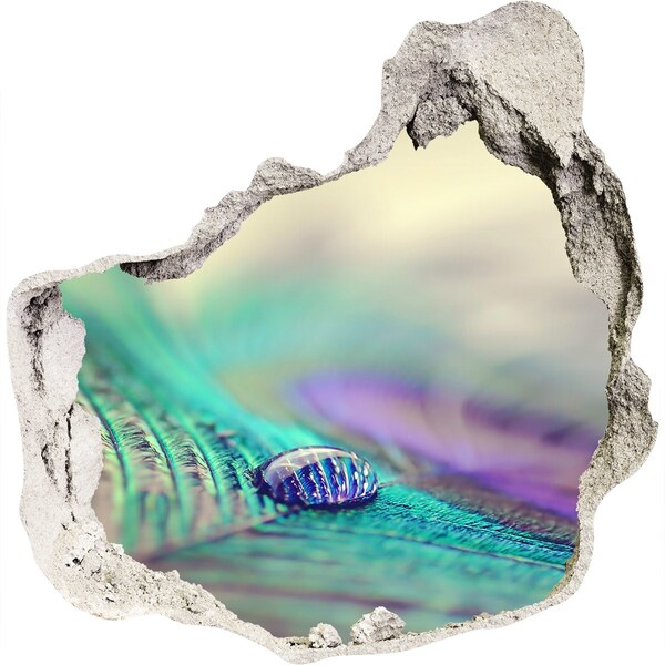 Pegatina pared rota trampantojo decorativo Una gota en la pluma de un pavo real