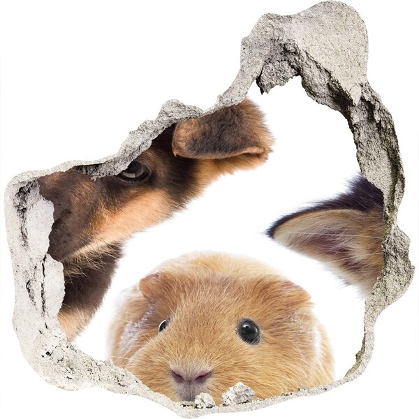 Pegatina efecto 3d pared rota decorativa Animales de más allá del muro