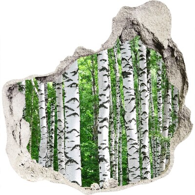 Vinilo adhesivo efecto agujero 3d para casa Un oasis forestal en un agujero en la pared