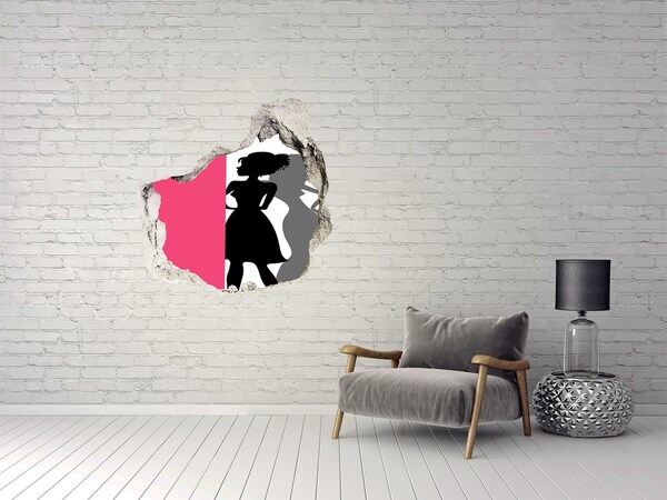 Vinilo adhesivo efecto agujero 3d para casa Personaje elegante de Hole in the Wall