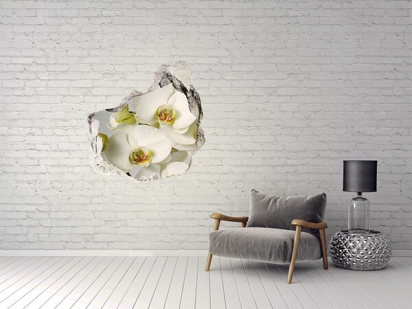 Pegatina efecto 3d pared rota decorativa Flores en hormigón