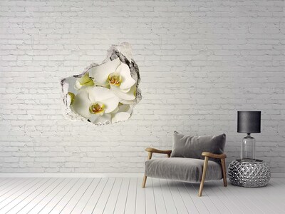 Pegatina efecto 3d pared rota decorativa Flores en hormigón