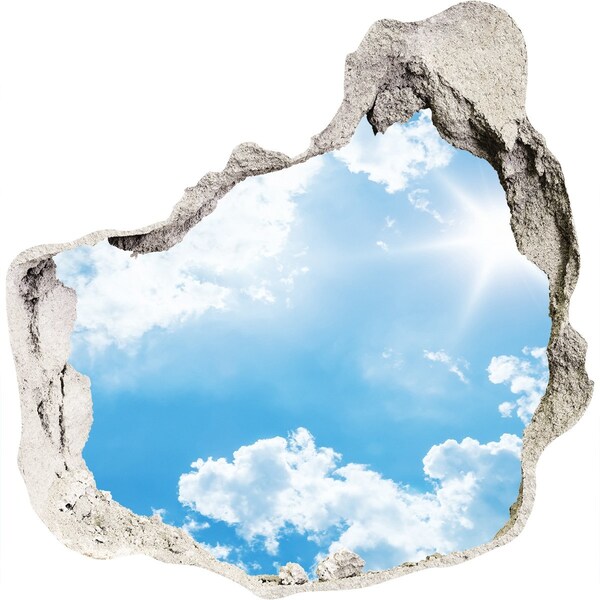Pegatina pared rota trampantojo decorativo Cielo azul con nubes