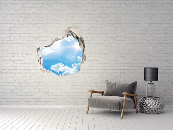Pegatina pared rota trampantojo decorativo Cielo azul con nubes