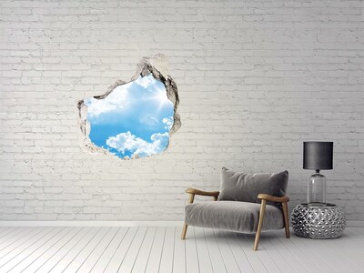 Pegatina pared rota trampantojo decorativo Cielo azul con nubes