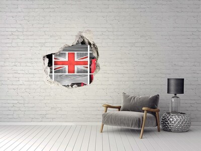 Vinilo decorativo boquete pared irregular Paisaje británico en un agujero en la pared