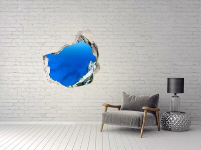 Vinilo adhesivo efecto agujero 3d para casa Vista del mar azul