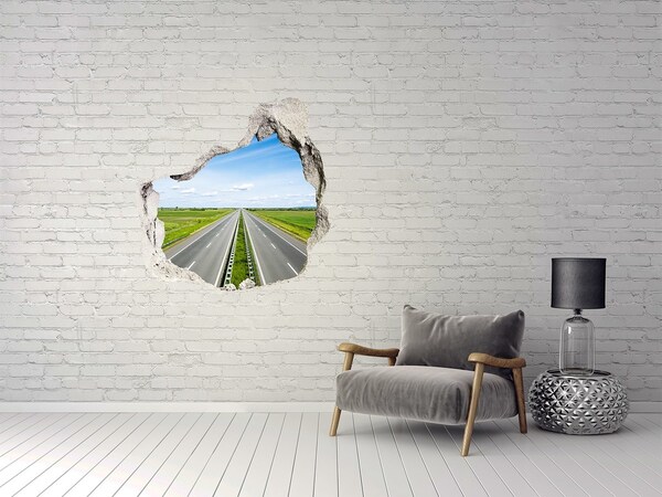 Vinilo decorativo boquete pared irregular Un camino entre vegetación