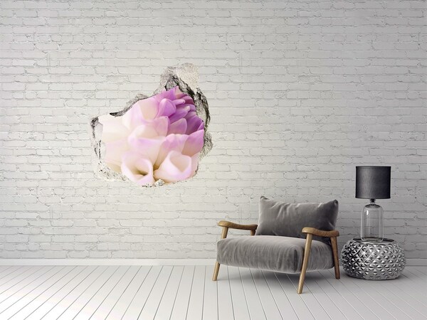 Vinilo adhesivo efecto agujero 3d para casa Ilusión floral en hormigón