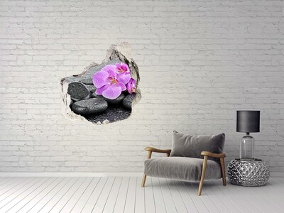 Pegatina efecto 3d pared rota decorativa Oasis de spa floral