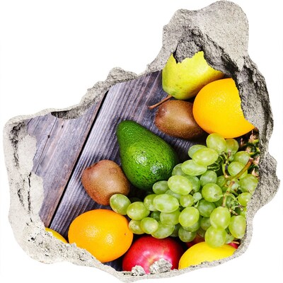 Pegatina efecto 3d pared rota decorativa El paraíso de las frutas detrás del muro