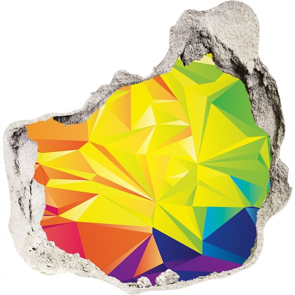 Pegatina efecto 3d pared rota decorativa Una explosión colorida en un agujero de hormigón.