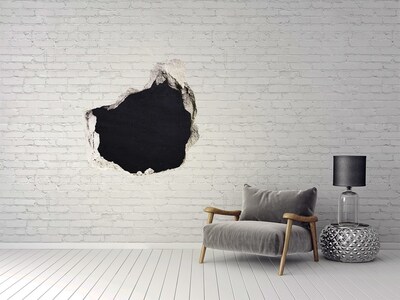 Pegatina efecto 3d pared rota decorativa Agujero negro en la pared