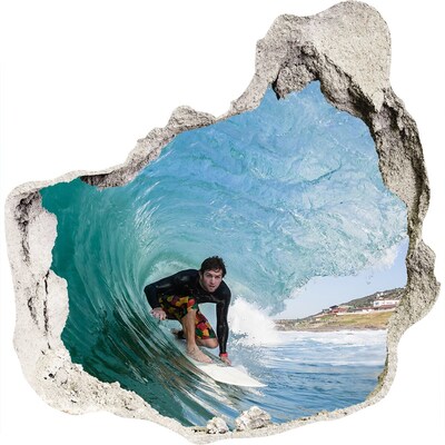 Fototapeta dziura na ścianę 3d Surfing w oceanie