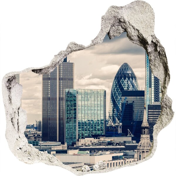 Fototapeta dziura na ścianę 3d Widok na nowoczesne miasto