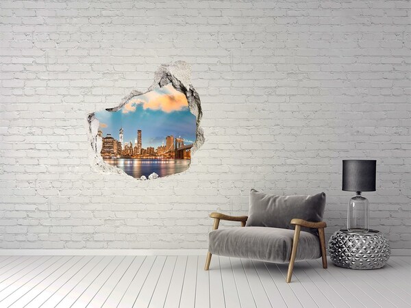 Vinilo adhesivo efecto agujero 3d para casa Vista de Nueva York