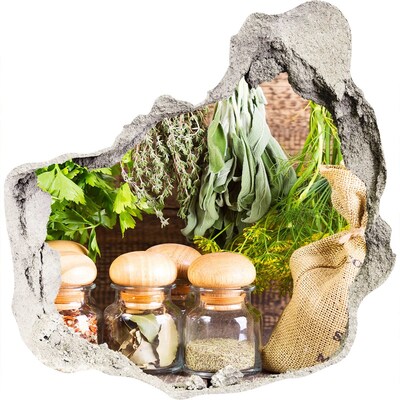 Naklejka 3D dziura okleina Ziołowy zakątek w kuchni