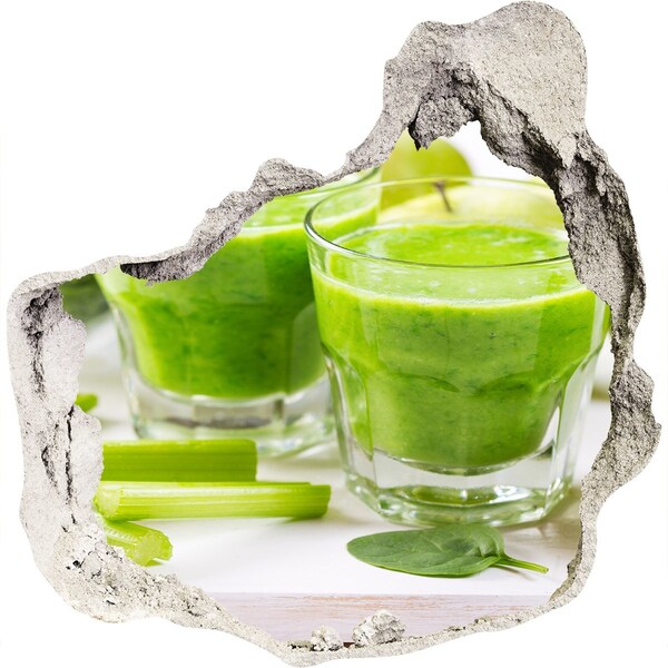 Naklejka dziura na ścianę beton Zielony koktajl zdrowia