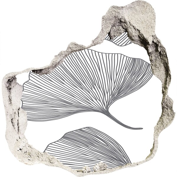 Pegatina efecto 3d pared rota decorativa Hojas en el hormigón