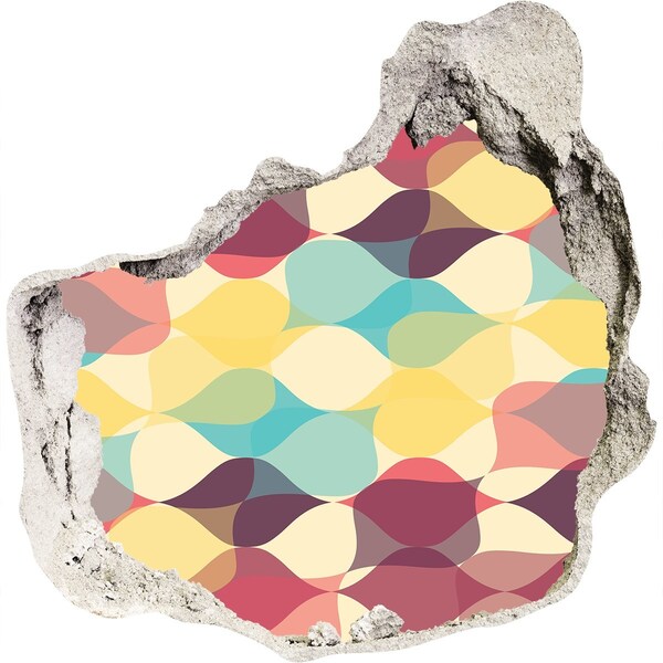 Vinilo decorativo boquete pared irregular Ondas de colores en la pared