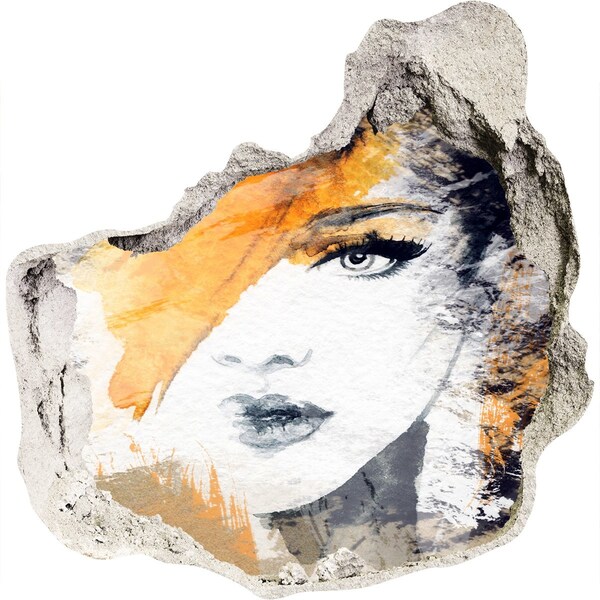 Vinilo adhesivo efecto agujero 3d para casa Retrato en tonos dorados