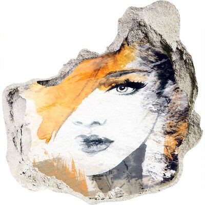 Dziura 3d fototapeta naklejka Portret w Złotych Odcieniach