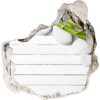 Vinilo adhesivo efecto agujero 3d para casa Un oasis verde en hormigón