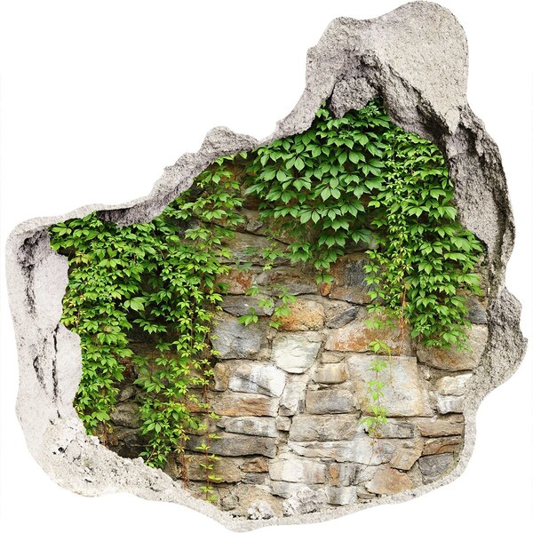 Vinilo adhesivo efecto agujero 3d para casa Muro verde con piedras