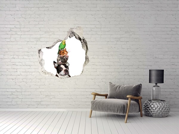 Vinilo decorativo boquete pared irregular Torre de la Amistad Animal