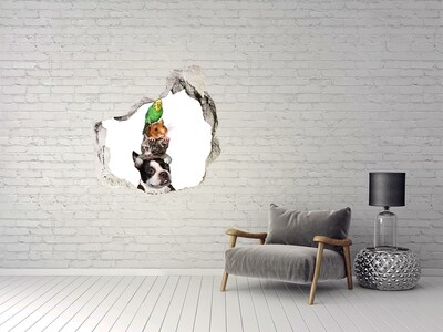 Vinilo decorativo boquete pared irregular Torre de la Amistad Animal