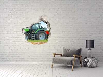 Vinilo adhesivo efecto agujero 3d para casa Tractor en acción