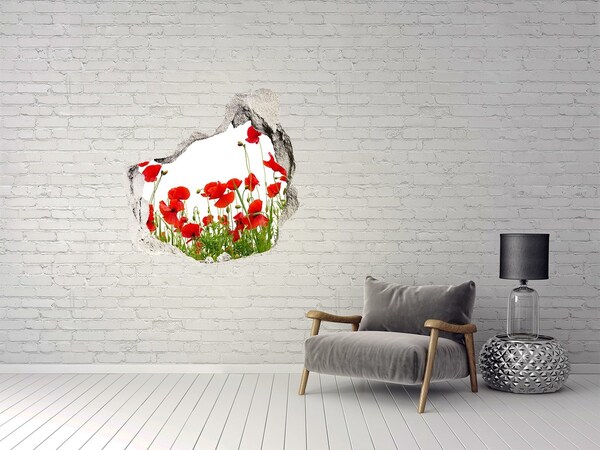 Pegatina efecto 3d pared rota decorativa Un paraíso floral en hormigón