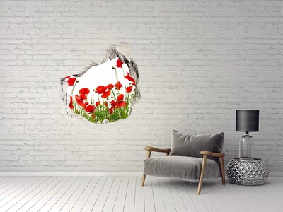 Pegatina efecto 3d pared rota decorativa Un paraíso floral en hormigón