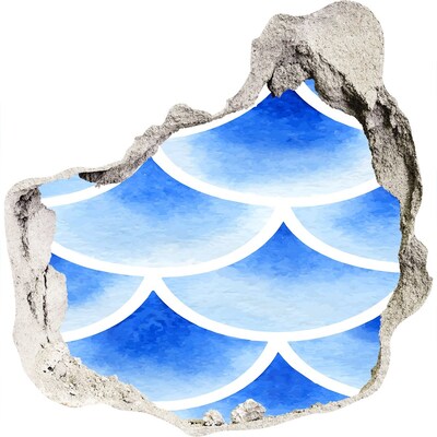 Pegatina efecto 3d pared rota decorativa Ondas de agua en un agujero en la pared