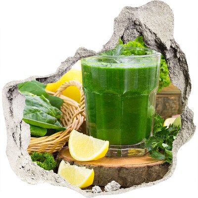 Naklejka 3D dziura okleina Zielony koktajl w naturalnym otoczeniu