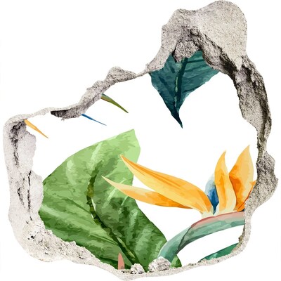 Pegatina pared rota trampantojo decorativo Paraíso tropical detrás del muro