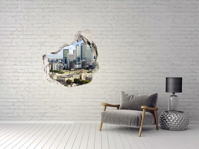 Vinilo adhesivo efecto agujero 3d para casa Vista de la ciudad moderna