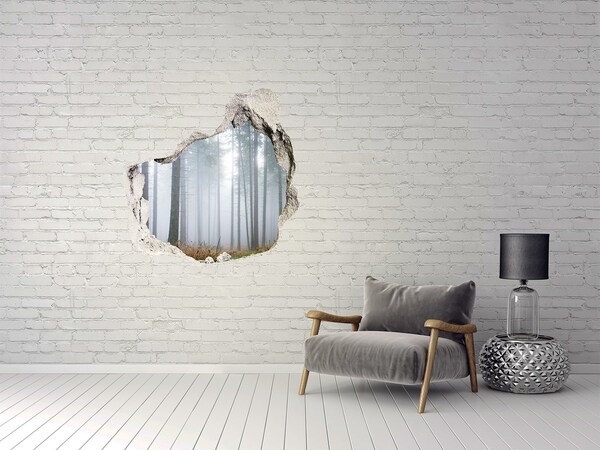 Vinilo decorativo boquete pared irregular Bosque brumoso
