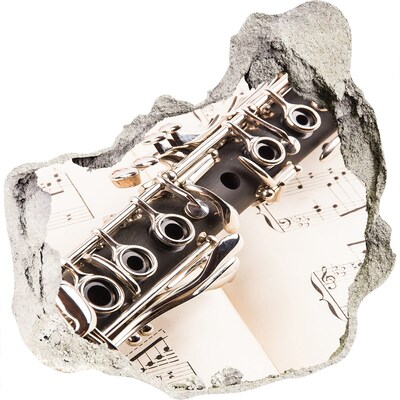 Pegatina efecto 3d pared rota decorativa Agujero musical en la pared