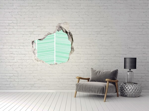 Pegatina efecto 3d pared rota decorativa Muro verde en estilo escandinavo
