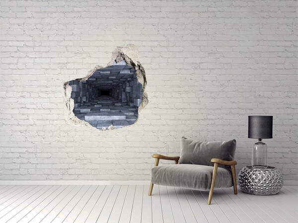 Pegatina pared rota trampantojo decorativo Túnel profundo en hormigón