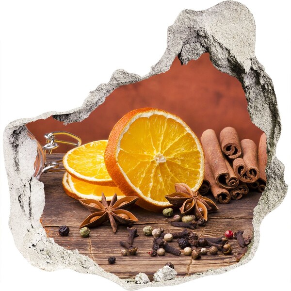 Vinilo decorativo boquete pared irregular Aromas de cocina